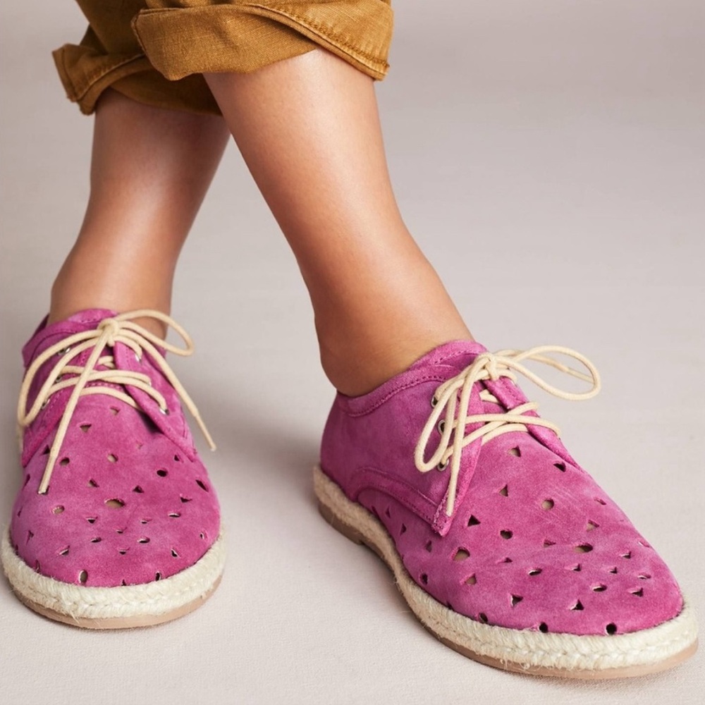 Anthropologie Seychelles Suede Oxfords Size 8 pink Shoes new